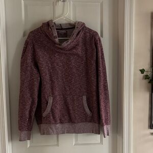 Express Marled Wine Hooded Pullover